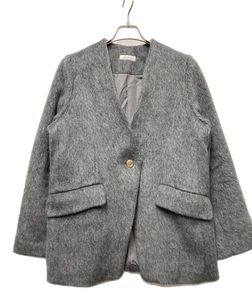 Aimeine（エメイン）Aimeine (エメイン) ノーカラージャケット グレー サイズ:Mの古着・服飾アイテム