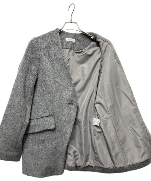 Aimeine（エメイン）Aimeine (エメイン) ノーカラージャケット グレー サイズ:Mの古着・服飾アイテム