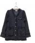 ORGUE（オルグ）の古着「Tweed fringe 2way jacket」｜ネイビー
