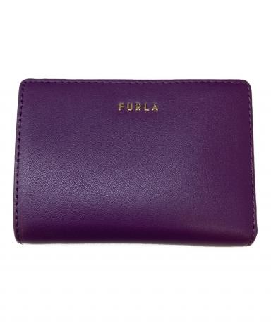 FURLA パープル　 二つ折り財布 新品 中古・古着通販】FURLA (フルラ) レザークラシック2つ折り財布