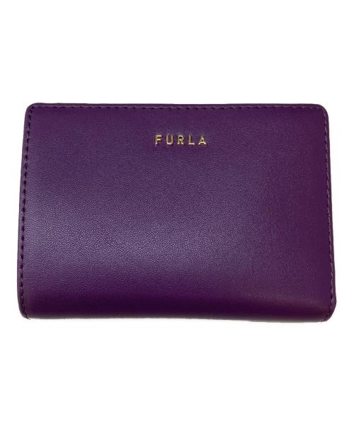 FURLA（フルラ）FURLA (フルラ) レザークラシック2つ折り財布 パープルの古着・服飾アイテム