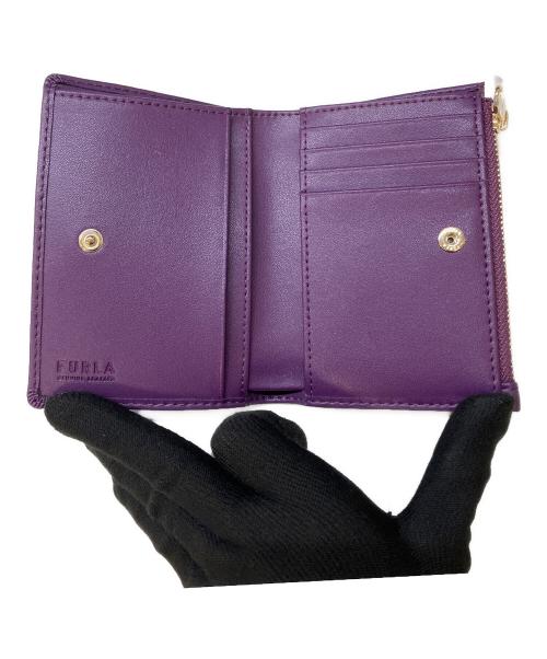 FURLA（フルラ）FURLA (フルラ) レザークラシック2つ折り財布 パープルの古着・服飾アイテム