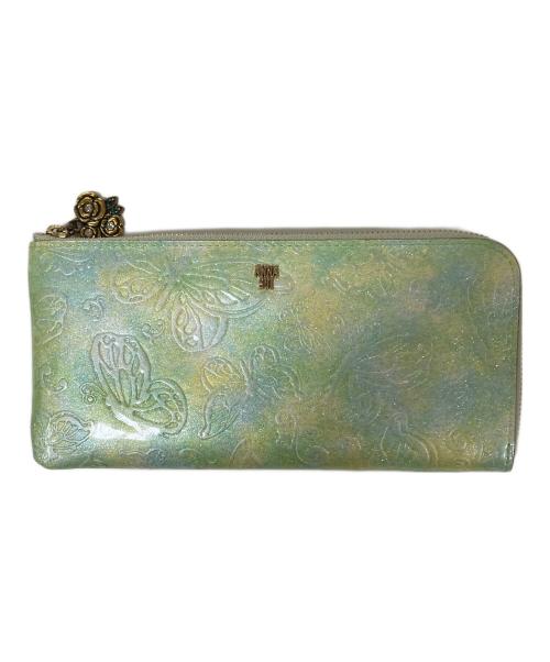 ANNA SUI（アナスイ）ANNA SUI (アナスイ) ラウンドファスナー長財布 黄緑の古着・服飾アイテム
