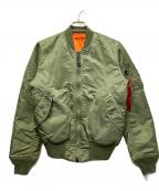 ALPHA INDUSTRIESアルファインダストリーズ）の古着「MA-1フライトジャケット」｜オリーブ×オレンジ