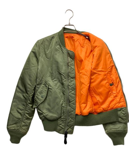 ALPHA INDUSTRIES（アルファインダストリーズ）ALPHA INDUSTRIES (アルファインダストリーズ) MA-1フライトジャケット オリーブ×オレンジ サイズ:Ｓの古着・服飾アイテム