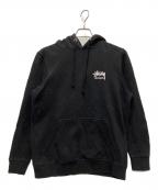 stussyステューシー）の古着「プルオーバーパーカー」｜ブラック