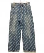 BALENCIAGAバレンシアガ）の古着「オールオーバーロゴ バギージーンズ」｜インディゴ