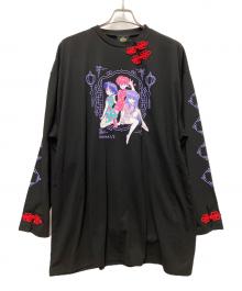 LISTEN FLAVOR（リッスンフレーバ）の古着「長袖カットソー」｜ブラック