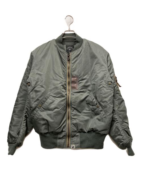 A BATHING APE（ア ベイシング エイプ）A BATHING APE (ア ベイシング エイプ) MA-1ジャケット グレー サイズ:Mの古着・服飾アイテム