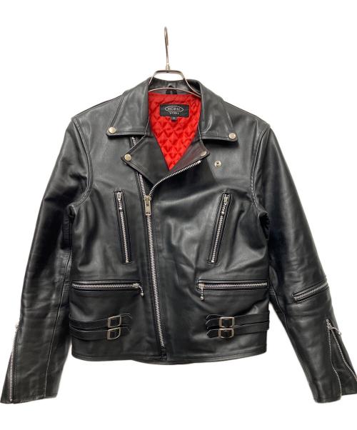 HORN WORKS（ホーンワークス）HORN WORKS (ホーンワークス) ダブルライダースジャケット ブラック×レッド サイズ:Sの古着・服飾アイテム