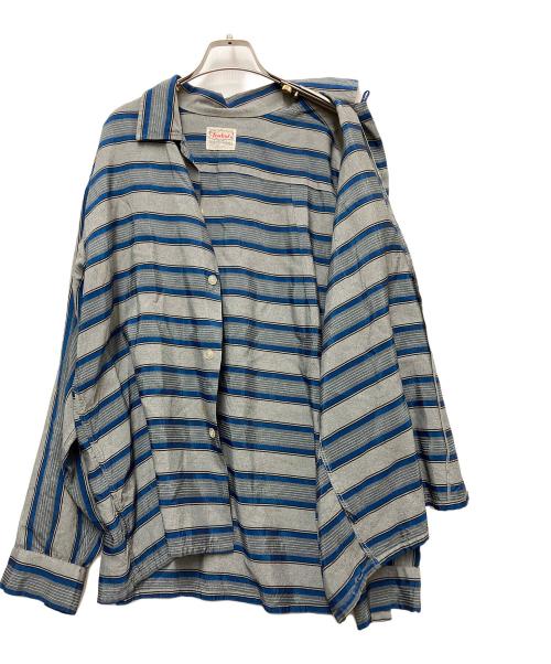 Truval（テュルーバル）TruVal (テュルーバル) 長袖シャツ グレー×ブルー サイズ:Lの古着・服飾アイテム