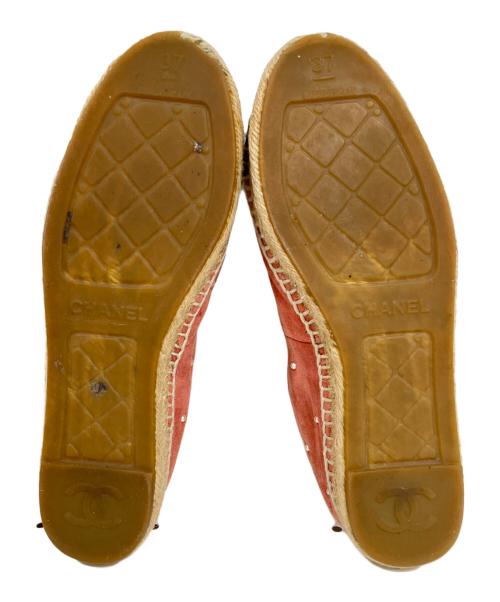 CHANEL（シャネル）CHANEL (シャネル) ココマークエスパドリーユサンダル ベージュ×ピンク サイズ:37の古着・服飾アイテム