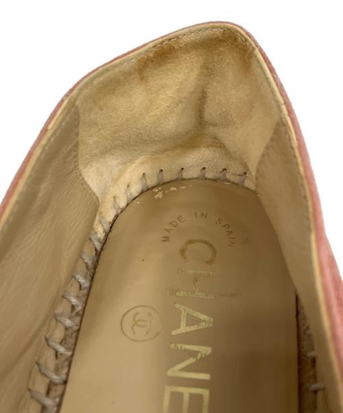 CHANEL（シャネル）CHANEL (シャネル) ココマークエスパドリーユサンダル ベージュ×ピンク サイズ:37の古着・服飾アイテム