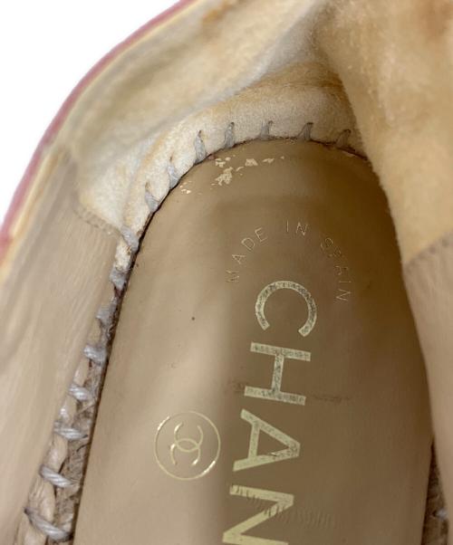 CHANEL（シャネル）CHANEL (シャネル) ココマークエスパドリーユサンダル ベージュ×ピンク サイズ:37の古着・服飾アイテム