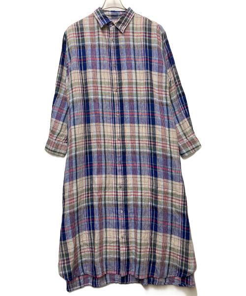 ICHI Antiquites（イチアンティークス）ICHI ANTIQUITES (イチアンティークス) 長袖ワンピース ネイビー×レッド サイズ:FREEの古着・服飾アイテム