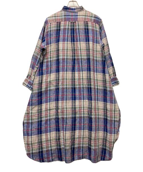 ICHI Antiquites（イチアンティークス）ICHI ANTIQUITES (イチアンティークス) 長袖ワンピース ネイビー×レッド サイズ:FREEの古着・服飾アイテム