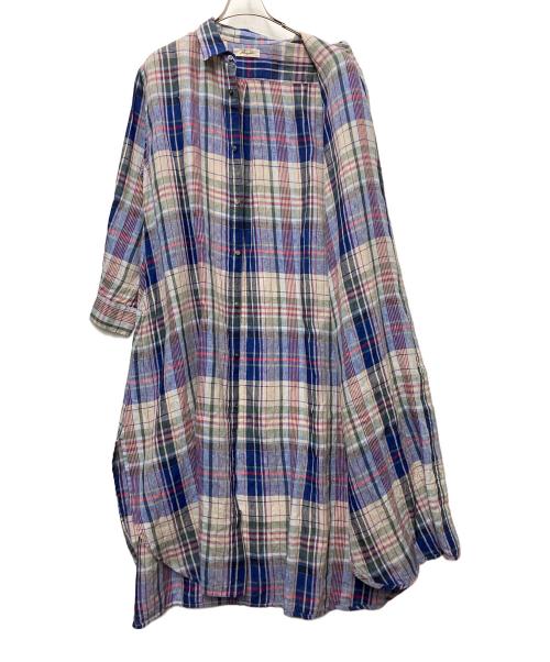 ICHI Antiquites（イチアンティークス）ICHI ANTIQUITES (イチアンティークス) 長袖ワンピース ネイビー×レッド サイズ:FREEの古着・服飾アイテム