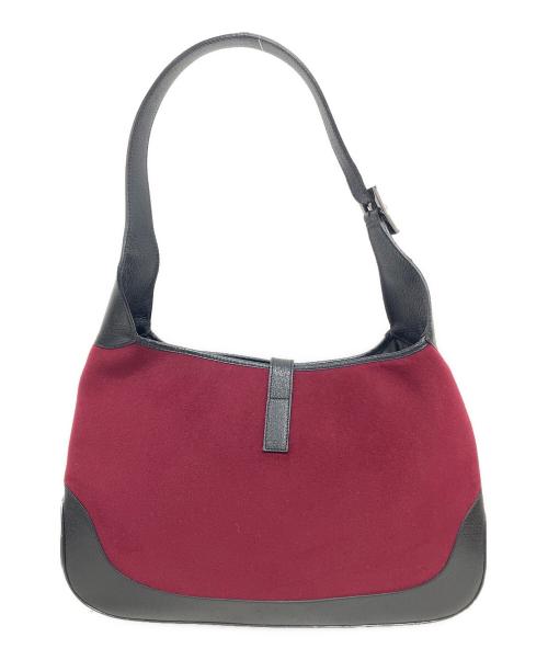 GUCCI（グッチ）GUCCI (グッチ) ジャッキーライン ショルダーバッグ セミショルダー ワンショルダー レッド×ブラックの古着・服飾アイテム