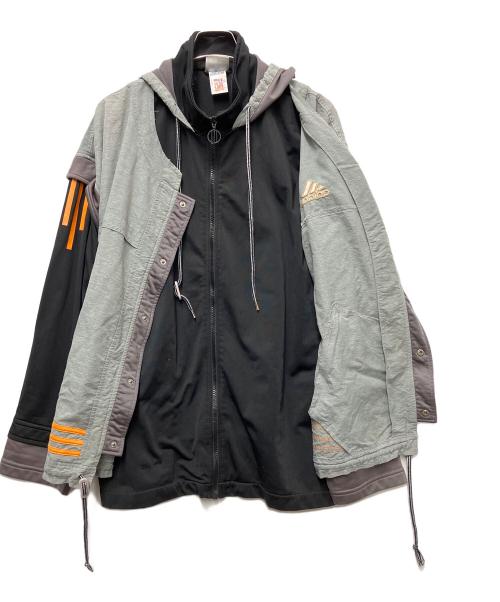 adidas（アディダス）adidas (アディダス) Layered Gimmick Vintage Loose Track Jacket ブラック サイズ:Lの古着・服飾アイテム
