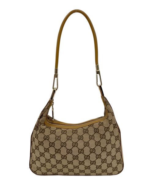 GUCCI（グッチ）GUCCI (グッチ) GGキャンバスワンショルダーバッグ ベージュの古着・服飾アイテム
