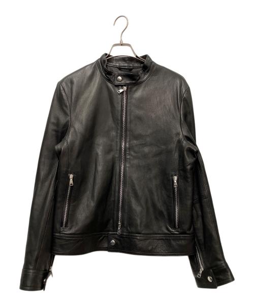EMMETI（エンメティ）EMMETI (エンメティ) シングルライダースジャケット ブラック サイズ:48の古着・服飾アイテム