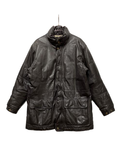 Eddie Bauer（エディーバウアー）Eddie Bauer (エディーバウアー) レザーダウンジャケット ブラウン サイズ:Mの古着・服飾アイテム