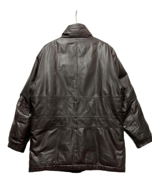 Eddie Bauer（エディーバウアー）Eddie Bauer (エディーバウアー) レザーダウンジャケット ブラウン サイズ:Mの古着・服飾アイテム
