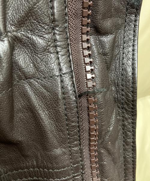 Eddie Bauer（エディーバウアー）Eddie Bauer (エディーバウアー) レザーダウンジャケット ブラウン サイズ:Mの古着・服飾アイテム