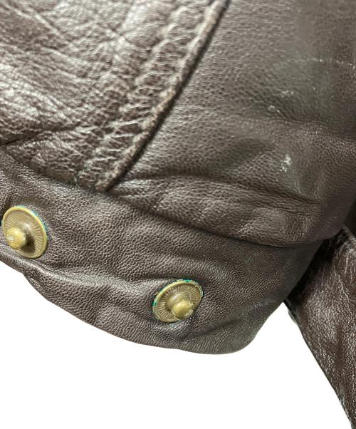 Eddie Bauer（エディーバウアー）Eddie Bauer (エディーバウアー) レザーダウンジャケット ブラウン サイズ:Mの古着・服飾アイテム