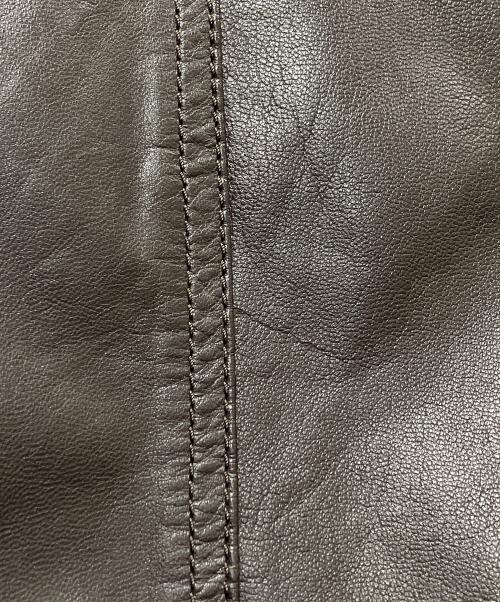 Eddie Bauer（エディーバウアー）Eddie Bauer (エディーバウアー) レザーダウンジャケット ブラウン サイズ:Mの古着・服飾アイテム