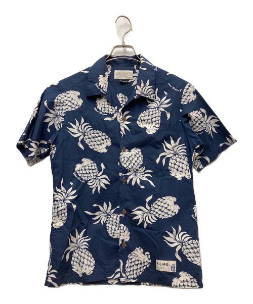 NEIGHBORHOOD（ネイバーフッド）NEIGHBORHOOD (ネイバーフッド) IOLANI (イオラニ) パイナップル柄アロハシャツ ネイビー×ホワイト サイズ:Sの古着・服飾アイテム