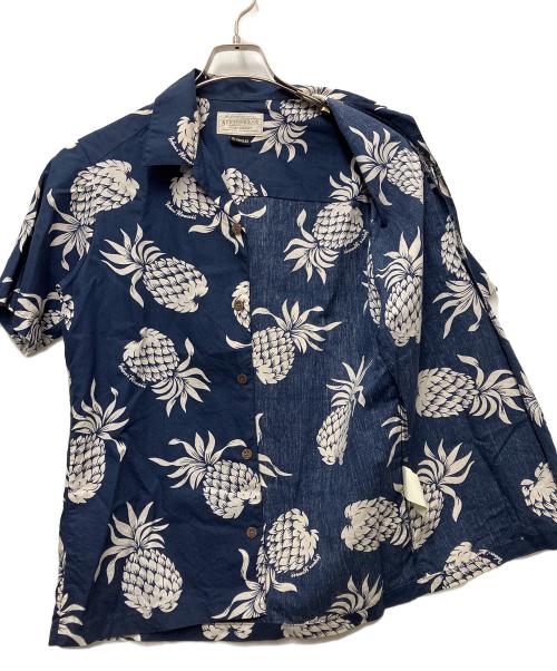 NEIGHBORHOOD（ネイバーフッド）NEIGHBORHOOD (ネイバーフッド) IOLANI (イオラニ) パイナップル柄アロハシャツ ネイビー×ホワイト サイズ:Sの古着・服飾アイテム