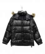 CarHarttカーハート）の古着「フード着脱式ダウンジャケット」｜ブラック×ブラウン