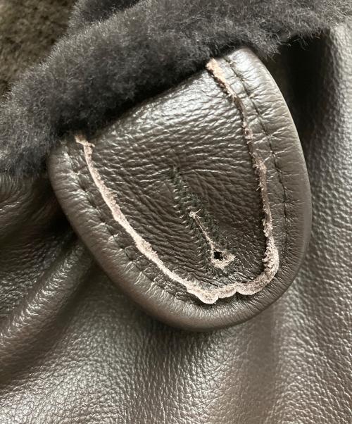 HOUSTON（ヒューストン）HOUSTON (ヒューストン) COW LEATHER N-1 DECK JACKET ブラウン サイズ:40Rの古着・服飾アイテム