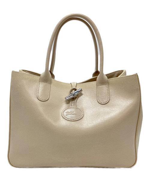 LONGCHAMP（ロンシャン）LONGCHAMP (ロンシャン) ハンドバッグ アイボリーの古着・服飾アイテム