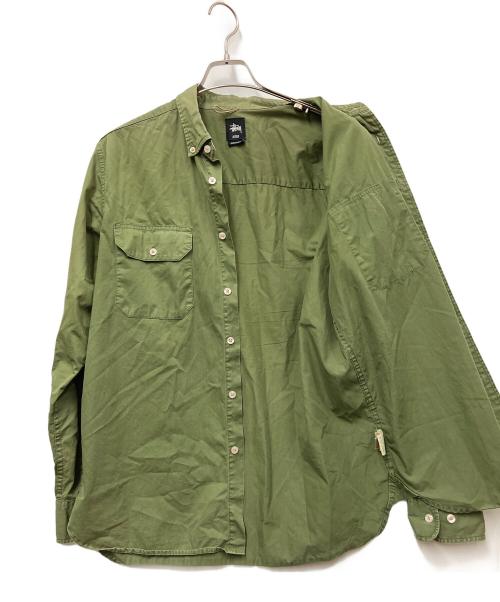 stussy（ステューシー）stussy (ステューシー) 長袖シャツ グリーン サイズ:Mの古着・服飾アイテム