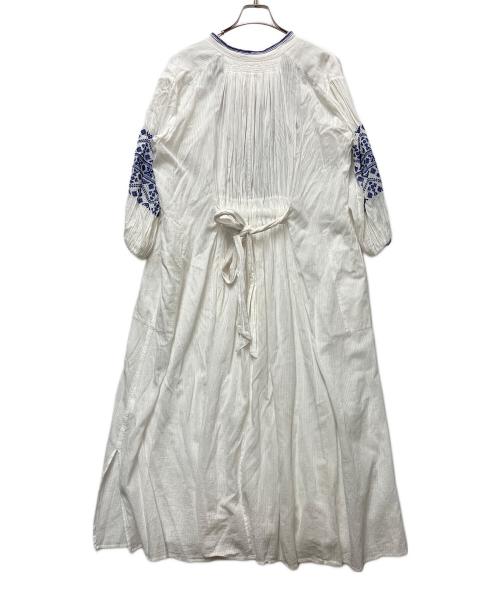 ne quittez pas（ヌキテパ）ne quittez pas (ヌキテパ) 長袖ワンピース ホワイト×ブルー サイズ:Mの古着・服飾アイテム