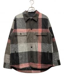 BLACK LABEL CRESTBRIDGE（ブラックレーベル クレストブリッジ）の古着「スライバーチェックパデッドCPOシャツ」｜ブラック×ピンク