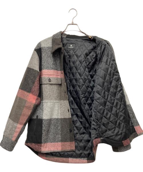 BLACK LABEL CRESTBRIDGE（ブラックレーベル クレストブリッジ）BLACK LABEL CRESTBRIDGE (ブラックレーベル クレストブリッジ) スライバーチェックパデッドCPOシャツ ブラック×ピンク サイズ:Lの古着・服飾アイテム