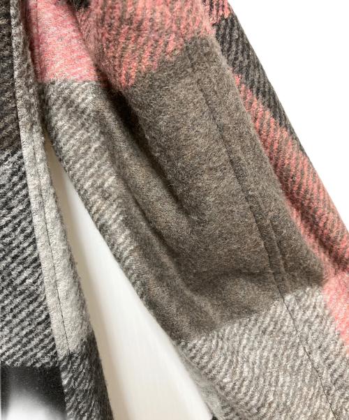 BLACK LABEL CRESTBRIDGE（ブラックレーベル クレストブリッジ）BLACK LABEL CRESTBRIDGE (ブラックレーベル クレストブリッジ) スライバーチェックパデッドCPOシャツ ブラック×ピンク サイズ:Lの古着・服飾アイテム