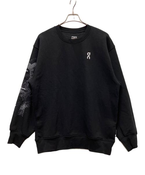 on（オン）on (オン) クルーネックスウェット ブラック×ホワイト サイズ:XSの古着・服飾アイテム