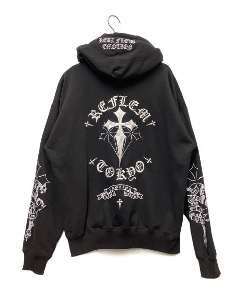 REFLEM（レフレム）REFLEM (レフレム) クロス刺繍ジップアップパーカー ブラック サイズ:FREEの古着・服飾アイテム