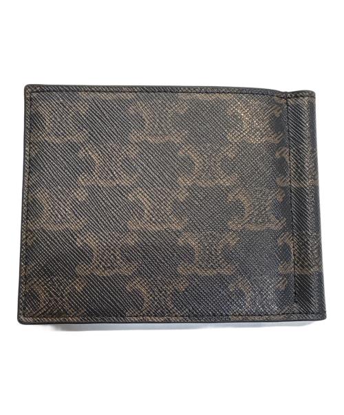 CELINE（セリーヌ）CELINE (セリーヌ) トリオンフキャンバスビルクリップウォレットカードケース ブラウンの古着・服飾アイテム