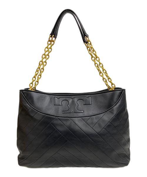 TORY BURCH（トリーバーチ）TORY BURCH (トリーバーチ) Alexa Flat Leather Tote　チェーントートバッグ ブラックの古着・服飾アイテム