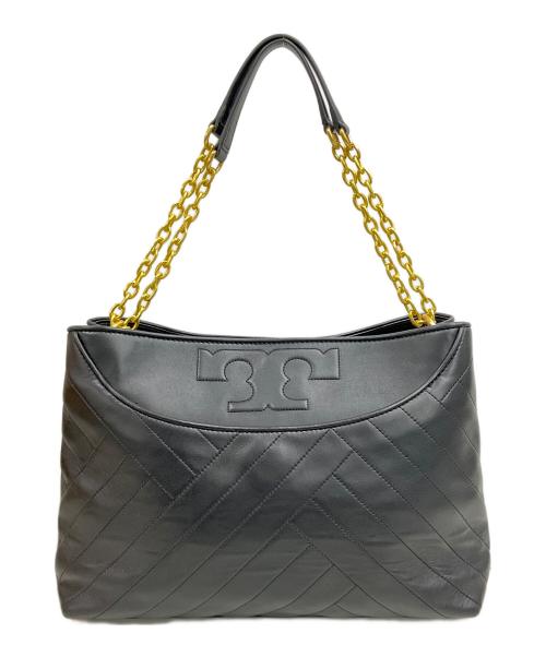 TORY BURCH（トリーバーチ）TORY BURCH (トリーバーチ) Alexa Flat Leather Tote　チェーントートバッグ ブラックの古着・服飾アイテム