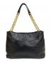 TORY BURCH（トリーバーチ）の古着「Alexa Flat Leather Tote　チェーントートバッグ」｜ブラック