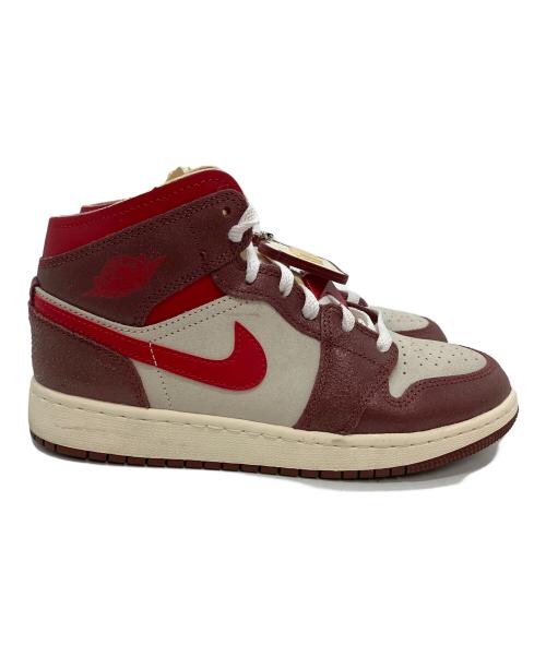 NIKE（ナイキ）NIKE (ナイキ) ミッドカットスニーカー レッド×ベージュ サイズ:23.5の古着・服飾アイテム