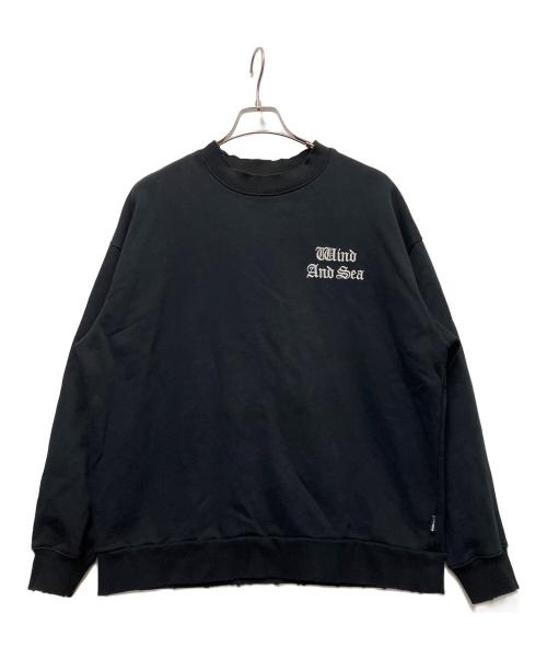 WIND AND SEA（ウィンダンシー）WIND AND SEA (ウィンダンシー) flocky Crewneck Sweatshirt ブラック サイズ:Mの古着・服飾アイテム