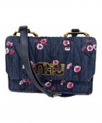 MIU MIUミュウミュウ）の古着「フラワーデニムショルダーバッグ」｜インディゴ