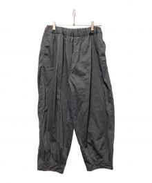 NO CONTROL AIR（ノーコントロールエアー）の古着「リネン混ヘムタックワイドイージーパンツ」｜グレー